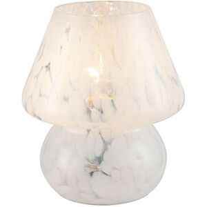 Happy Homewares Modern Designer Mushroom Glass Table Lamp in White Snowflake Pattern White Happy Homewares Modern Designer Mushroom Glass Table Lamp in White Snowflake Pattern White