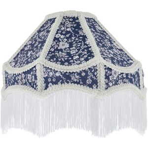 Happy Homewares Classic Handmade Victorian Empire Lamp Shade in Soft Cotton with Tassels in Midnight Size: 12 inches Midnight 12 inches Happy Homewares Classic Handmade Victorian Empire Lamp Shade in Soft Cotton with Tassels in Midnight Size: 12 inches Midnight 12 inches