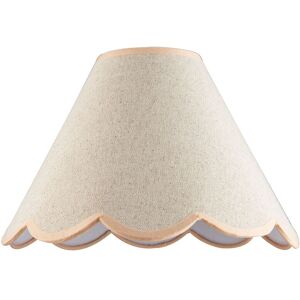 Happy Homewares Scallop Edge Natural Textured Linen Coolie Lamp Shade with Cotton Trims in Pink Size: 12 inches Pink 12 inches Happy Homewares Scallop Edge Natural Textured Linen Coolie Lamp Shade with Cotton Trims in Pink Size: 12 inches Pink 12 inches