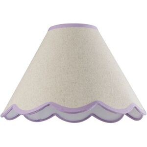 Happy Homewares Scallop Edge Natural Textured Linen Coolie Lamp Shade with Cotton Trims in Lilac Size: 12 inches Lilac 12 inches Happy Homewares Scallop Edge Natural Textured Linen Coolie Lamp Shade with Cotton Trims in Lilac Size: 12 inches Lilac 12 inches