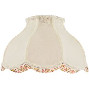 Happy Homewares Cream Victorian Lamp Shade with Scallop Edges & Floral Inner Lining Size: 14 inches Cream 14 inches Happy Homewares Cream Victorian Lamp Shade with Scallop Edges & Floral Inner Lining Size: 14 inches Cream 14 inches