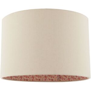 Happy Homewares Cream Linen Lamp Shade with Inner Pink & Red Floral Fabric Lining Size: 12 inches Cream 12 inches Happy Homewares Cream Linen Lamp Shade with Inner Pink & Red Floral Fabric Lining Size: 12 inches Cream 12 inches