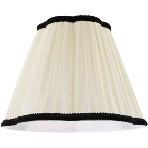 Happy Homewares Ivory White Victorian Pleated Faux Silk Lamp Shade with Black Trims Size: 12 inches Black 12 inches Happy Homewares Ivory White Victorian Pleated Faux Silk Lamp Shade with Black Trims Size: 12 inches Black 12 inches