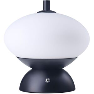 Happy Homewares Black Domed Rechargeable Touch Dimmable Table Lamp with Frosted Glass Shade Black Happy Homewares Black Domed Rechargeable Touch Dimmable Table Lamp with Frosted Glass Shade Black