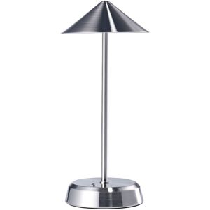 Happy Homewares Tall Sleek Rechargeable Touch Dimmable IP44 Table Lamp with Metal Shade in Metallic Silver Metallic Silver Happy Homewares Tall Sleek Rechargeable Touch Dimmable IP44 Table Lamp with Metal Shade in Metallic Silver Metallic Silver
