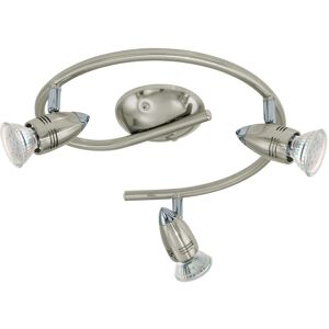 Loops Satin Nickel Chrome Ceiling Light - 3 GU10 3W - Flush Ceiling Light Loops Satin Nickel Chrome Ceiling Light - 3 GU10 3W - Flush Ceiling Light