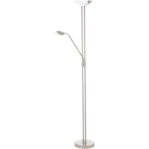 Satin Nickel Floor Lamp White Glass - Floor Light Satin Nickel Floor Lamp White Glass - Floor Light