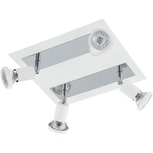 Hugo Wall Ceiling 4 Spot Light White Chrome Shade & Back Plate GU10 4x5W - Spot Light Hugo Wall Ceiling 4 Spot Light White Chrome Shade & Back Plate GU10 4x5W - Spot Light