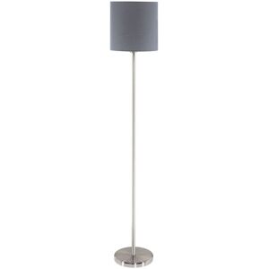 Loops Satin Nickel Grey Fabric Floor Lamp - Floor Light Loops Satin Nickel Grey Fabric Floor Lamp - Floor Light