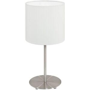 Loops Satin Nickel Steel White Fabric Table Lamp - Table Lamp Loops Satin Nickel Steel White Fabric Table Lamp - Table Lamp