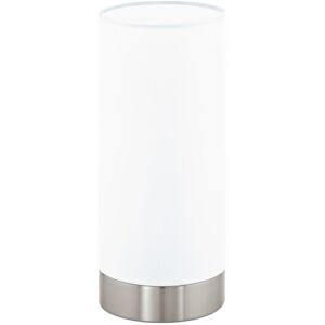 Loops Table Lamp Colour Satin Nickel Shade Round White Satin Glass Bulb E27 1x60W in Metallics Metallics Loops Table Lamp Colour Satin Nickel Shade Round White Satin Glass Bulb E27 1x60W in Metallics Metallics