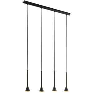 Loops Pendant Ceiling Light Colour Black Outer & Gold Inner Shade Bulb GU10 4x5W Black Loops Pendant Ceiling Light Colour Black Outer & Gold Inner Shade Bulb GU10 4x5W Black