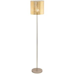 Loops Floor Lamp Light Champagne Base Slim Stem Shade Gold Fabric Bulb E27 1x60W - Floor Lamp Loops Floor Lamp Light Champagne Base Slim Stem Shade Gold Fabric Bulb E27 1x60W - Floor Lamp