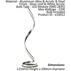 Silver Leaf & White Acrylic Floor Lamp Light - Complete Silver Leaf & White Acrylic Floor Lamp Light - Complete