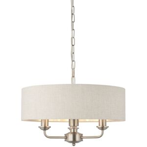 Loops Ceiling Pendant Light - Brushed Chrome Plate & Natural Linen - 3 x 40W E14 Multicolor Loops Ceiling Pendant Light - Brushed Chrome Plate & Natural Linen - 3 x 40W E14 Multicolor