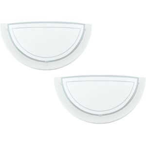 Loops 2 Pack Wall Light - White Shade, Glass, E27, 60W - Wall Light Loops 2 Pack Wall Light - White Shade, Glass, E27, 60W - Wall Light