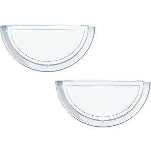 Loops 2 PACK Wall Light Colour Chrome Shade White Clear Glass Painted Bulb E27 1x60W White Loops 2 PACK Wall Light Colour Chrome Shade White Clear Glass Painted Bulb E27 1x60W White