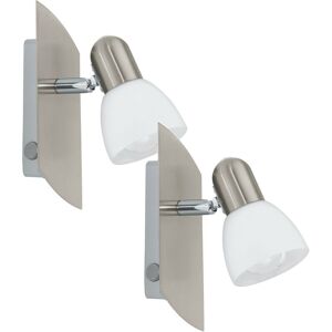 Loops 2 PACK Wall Spot Light Satin Nickel White Satin Glass - Wall Spot Light Loops 2 PACK Wall Spot Light Satin Nickel White Satin Glass - Wall Spot Light