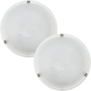 Loops 2 Pack Chrome Glass Alabaster Ceiling Light - Ceiling Light Loops 2 Pack Chrome Glass Alabaster Ceiling Light - Ceiling Light