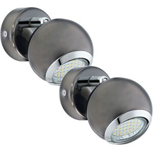 Nickel Chrome Wall Spot Light - 2 Pack - Round Modern Interior Lighting Nickel Chrome Wall Spot Light - 2 Pack - Round Modern Interior Lighting
