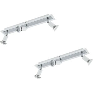Loops 2 PACK Wall Ceiling 3 Spot Light White Chrome GU10 5W Loops 2 PACK Wall Ceiling 3 Spot Light White Chrome GU10 5W