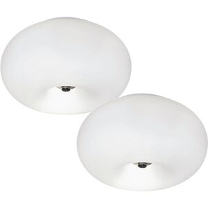 Loops Model g00183x2 - 2-pack Wall Ceiling Light Satin Nickel White Glass Loops Model g00183x2 - 2-pack Wall Ceiling Light Satin Nickel White Glass