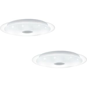 Loops 2 PACK Wall Flush Ceiling Light White Shade White Chrome Crystal Effect LED 24W White Loops 2 PACK Wall Flush Ceiling Light White Shade White Chrome Crystal Effect LED 24W White