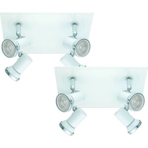 Loops 2 PACK Ceiling Light IP44 Bathroom White Chrome GU10 4x3.3W - Ceiling Light Loops 2 PACK Ceiling Light IP44 Bathroom White Chrome GU10 4x3.3W - Ceiling Light