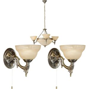 Loops Ceiling Pendant Light & 2x Matching Wall Lights Bronze Satin Glass Chandelier in Clear Clear Loops Ceiling Pendant Light & 2x Matching Wall Lights Bronze Satin Glass Chandelier in Clear Clear
