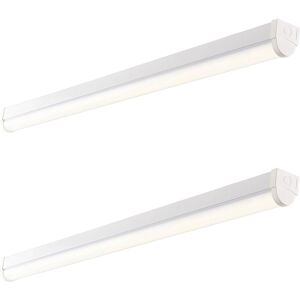 Loops 2 PACK 5ft Emergency Batten Light - 41W Cool White LED - Gloss White & Opal White Loops 2 PACK 5ft Emergency Batten Light - 41W Cool White LED - Gloss White & Opal White