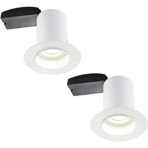 Loops 2 PACK Plaster-In Fire Rated Downlight - 50W GU10 Reflector LED - Trimless Multicolor Loops 2 PACK Plaster-In Fire Rated Downlight - 50W GU10 Reflector LED - Trimless Multicolor