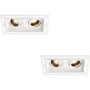 Loops 2 PACK Twin Trimless Plaster-In Downlight - 2 x 50W GU10 Reflector LED - White White Loops 2 PACK Twin Trimless Plaster-In Downlight - 2 x 50W GU10 Reflector LED - White White