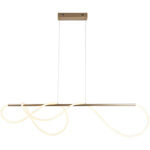 Loops Satin Gold Modern Linear Ceiling Pendant Light - Integrated LED Tape Module Multicolor Loops Satin Gold Modern Linear Ceiling Pendant Light - Integrated LED Tape Module Multicolor