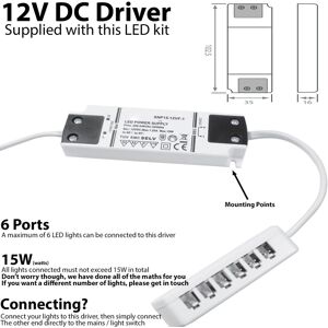 Loops 5x ALUMINIUM Slim Rectangle Under or Over Cabinet Kitchen Light & Driver Kit - Natural White LED White Loops 5x ALUMINIUM Slim Rectangle Under or Over Cabinet Kitchen Light & Driver Kit - Natural White LED White