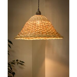 Dibor Traditional Rattan Two Tone Easy Fit Decor Ceiling Shade H22 x D44cm in Beige Beige Dibor Traditional Rattan Two Tone Easy Fit Decor Ceiling Shade H22 x D44cm in Beige Beige