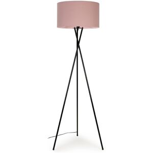 ValueLights Camden Black Metal Tripod Floor Lamp with Blush Pink Drum Lamp Shade in Dusty Pink Dusty Pink ValueLights Camden Black Metal Tripod Floor Lamp with Blush Pink Drum Lamp Shade in Dusty Pink Dusty Pink