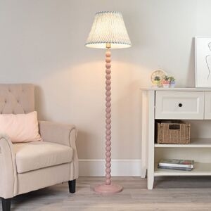 ValueLights Bobbins Painted Rose Pink Floor Lamp with Tapered Fabric Pleated Shade in Pale Green Pale Green ValueLights Bobbins Painted Rose Pink Floor Lamp with Tapered Fabric Pleated Shade in Pale Green Pale Green