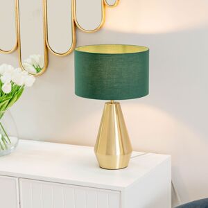 ValueLights Jax Antique Brass Dimmable Touch Table Lamp with Fabric Drum Shade with LED Bulb in Bottle Green Bottle Green ValueLights Jax Antique Brass Dimmable Touch Table Lamp with Fabric Drum Shade with LED Bulb in Bottle Green Bottle Green