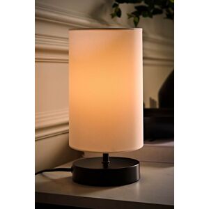 ValueLights Francis Black Dimmable Touch Table Lamp with Fabric Shade with Bulb in White White ValueLights Francis Black Dimmable Touch Table Lamp with Fabric Shade with Bulb in White White