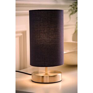 ValueLights Francis Brushed Chrome Dimmable Touch Table Lamps with Fabric Shade in Navy Navy ValueLights Francis Brushed Chrome Dimmable Touch Table Lamps with Fabric Shade in Navy Navy