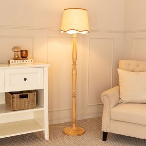 ValueLights Victoria Light Wood Candlestick Floor Lamp with Linen Scallop Trim Tapered Shade in Burnt Orange Burnt Orange ValueLights Victoria Light Wood Candlestick Floor Lamp with Linen Scallop Trim Tapered Shade in Burnt Orange Burnt Orange
