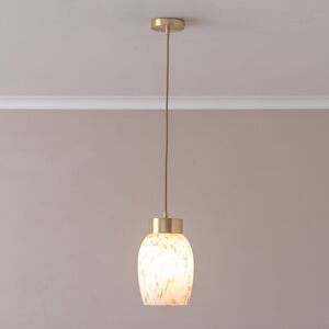 ValueLights India White Confetti Glass Shade Gold Capped Ceiling Pendant Light White ValueLights India White Confetti Glass Shade Gold Capped Ceiling Pendant Light White