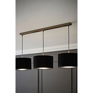 ValueLights Reni Metallic Drum Shade 3 Drop Bar Chrome Diner Ceiling Pendant Light in Black Black ValueLights Reni Metallic Drum Shade 3 Drop Bar Chrome Diner Ceiling Pendant Light in Black Black