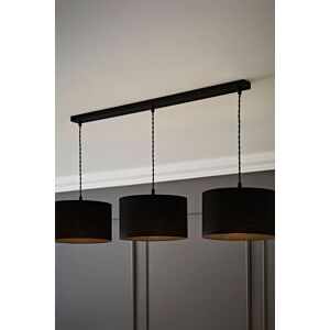 ValueLights Reni Fabric Drum Shade 3 Drop Bar Matte Black Diner Ceiling Pendant Light Black ValueLights Reni Fabric Drum Shade 3 Drop Bar Matte Black Diner Ceiling Pendant Light Black