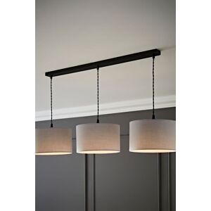 ValueLights Reni Fabric Drum Shade 3 Drop Bar Matte Black Diner Ceiling Pendant Light in Grey Grey ValueLights Reni Fabric Drum Shade 3 Drop Bar Matte Black Diner Ceiling Pendant Light in Grey Grey