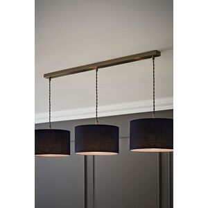 ValueLights Reni Fabric Drum Shade 3 Drop Bar Chrome Diner Ceiling Pendant Light in Navy Navy ValueLights Reni Fabric Drum Shade 3 Drop Bar Chrome Diner Ceiling Pendant Light in Navy Navy