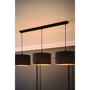 ValueLights Reni Drum Shade 3 Drop Bar Matte Black Diner Ceiling Pendant Light & LED Bulbs in Charcoal Charcoal ValueLights Reni Drum Shade 3 Drop Bar Matte Black Diner Ceiling Pendant Light & LED Bulbs in Charcoal Charcoal