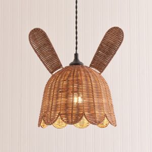 ValueLights Bella Natural Rattan Bunny Rabbit Easy Fit Ceiling Pendant Lamp Shade with Bulb Natural ValueLights Bella Natural Rattan Bunny Rabbit Easy Fit Ceiling Pendant Lamp Shade with Bulb Natural