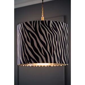 ValueLights Oasis Zebra Print Fabric with Metallic Chrome Inner Drum Lamp Shade & LED Bulb Multicolor ValueLights Oasis Zebra Print Fabric with Metallic Chrome Inner Drum Lamp Shade & LED Bulb Multicolor