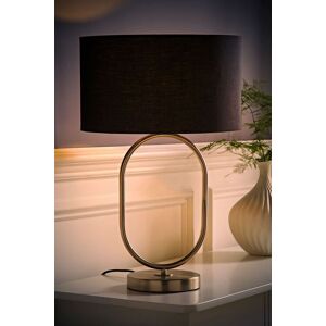 ValueLights Antonia Fabric Drum Lamp Shade Brushed Chrome Oval Table Lamp & Bulb in Black Black ValueLights Antonia Fabric Drum Lamp Shade Brushed Chrome Oval Table Lamp & Bulb in Black Black